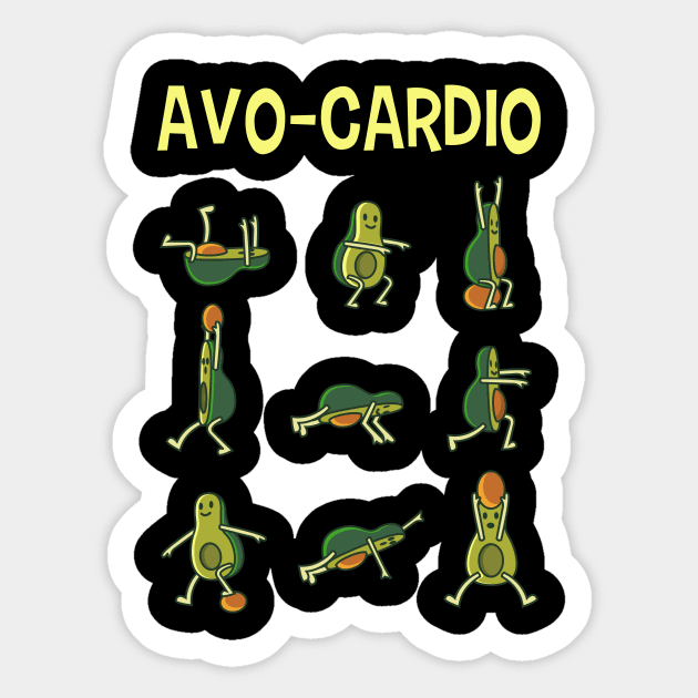 Avo Cardio Avocado Fitness Gift Sticker by Delightful Designs